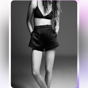 Zara Satin Wide Leg mini shorts Size S